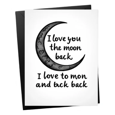 "I love you to the moon and back" exact words on a card?
 sticker