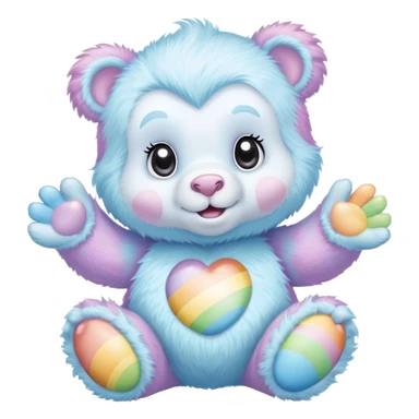 easter rainbow baby care bear  yeti sticker