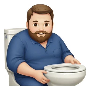 Extremely Fat JD Vance with beard , smiling in a toilet  sticker