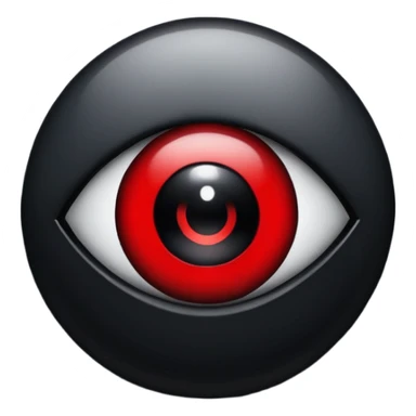 > “Create a custom Uchiha emoji: dark and cold design, based on a red and black Sharingan eye, with shadowy mist around it. Should look like a powerful ninja clan symbol—sharp, minimal, and intimidating.” sticker