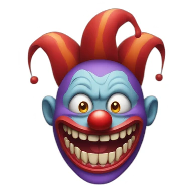 Scary clown with big teeth sticker
