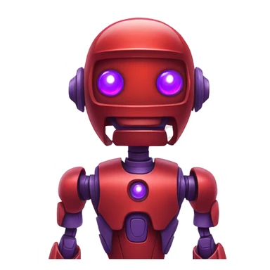 Red robot with purple eyes face cute  sticker