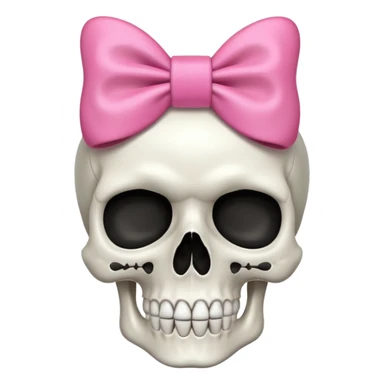 Skull with a pink bow sticker