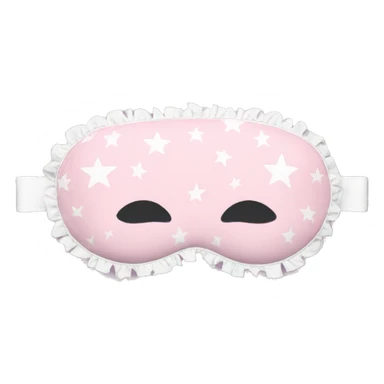 Light pink Frilly sleep mask with white stars sticker
