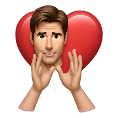 Realist Tom cruise do a heart with his hands sticker