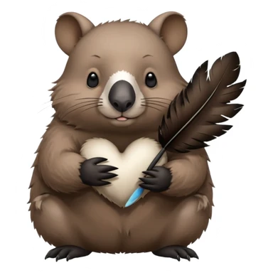 Wombat holding magpie sticker