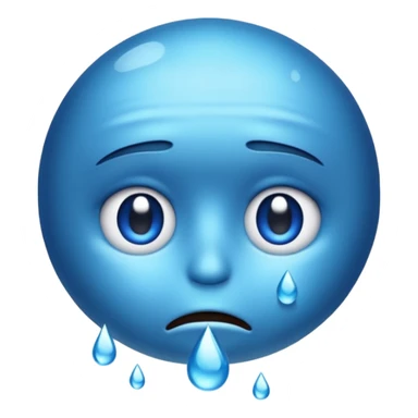worried WhatsApp emoji face with a drop of water falling down its face sticker