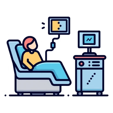 medical sleep lab with patient connected to sleep monitoring equipment for polysomnography sticker