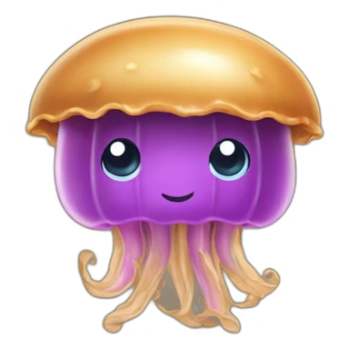 Peanut butter cute jellyfish holding shield sticker