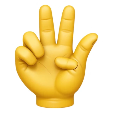 A 3D Apple-style yellow hand emoji, closed fist with only the index finger pointing upward, the finger making a circular motion as if drawing an imaginary circle in the air, dynamic curved motion lines around the finger to show the circular movement, smooth glossy texture, clean minimal background sticker