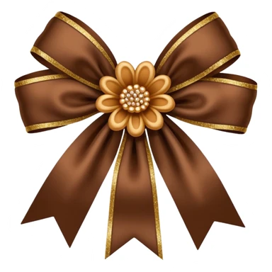 brown flower bow with glitter sticker