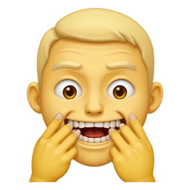 Emoji biting teeths together, while biting his nails sticker