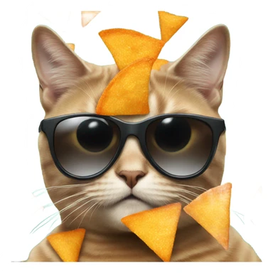Cat with sunglasses eating Doritos sticker