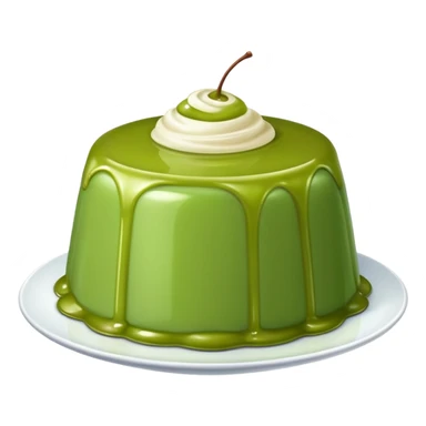 Green pudding emoji that looks like Samsung, give me a plain one without plate or container. sticker