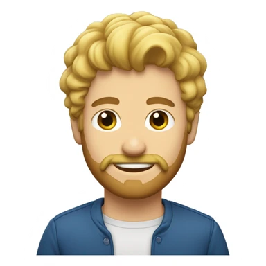Homme cheveux blond yeux bleu legere barbe sticker