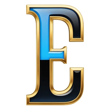 Bold Black-Blue-White-Gold Font Letter “i” or “I” sticker