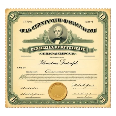 old stock certificate sticker