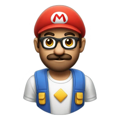 Mario as a hipster developer sticker