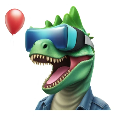 party dino wearing vr headset sticker