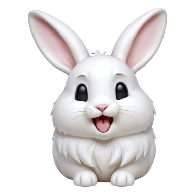 Cinematic Cute Yawning White Rabbit Portrait Emoji, Head tilted slightly with a dramatic, wide-open yawn, showcasing a smooth, silky white fur with floppy ears, round dark eyes barely open in drowsy contentment, Simplified yet irresistibly adorable features, highly detailed, glowing with a soft, cozy glow, high shine, relaxed yet expressive, stylized with a touch of whimsy, bright and endearing, soft glowing outline, capturing the essence of a sleepy yet affectionate bunny, so drowsy it feels like it could stretch out of the screen and curl up for a nap! sticker