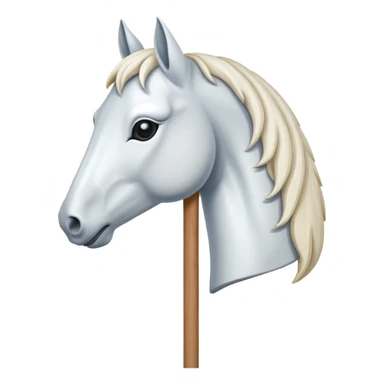 Make a white horse head on a wood stick  sticker