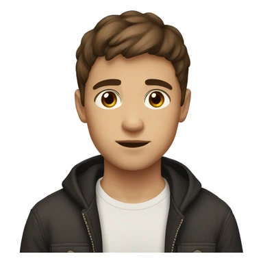 a boy with brown hair and brown black eyes, with short hair sticker