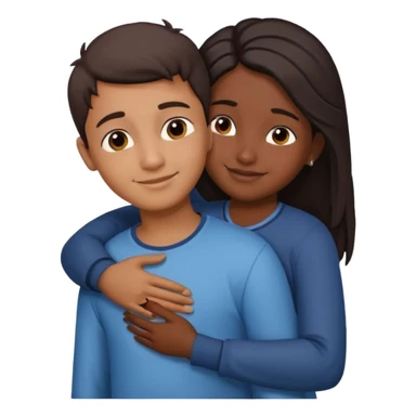 indian boy hugging indian girl from behind... boys hand down near navel of girl... boys head on the shoulder of girl... hugging tight.. more romantic... with more love sticker