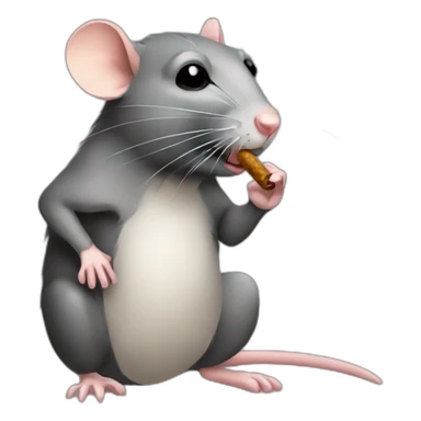 rat smoking a sigarette sticker