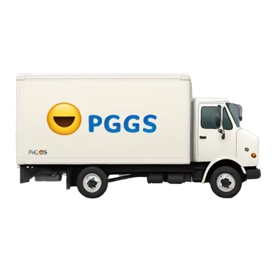 Boxtruck with letters "PGS” on the side sticker