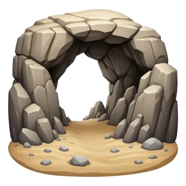 generate realistic detailed cave in 3d style with sand  sticker