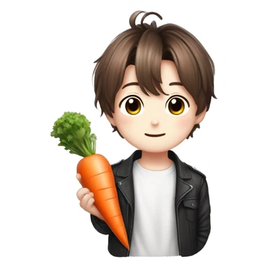 BTS Jungkook cute bunny with carrot sticker