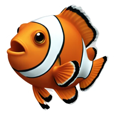 a clownfish in coral reefs and the clownfish has an orange body and black and white stripes. sticker