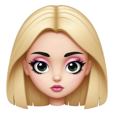 powerpuff girls blossm russian features, beauty, pretty eyes, black eyeliner, pretty bratz baddie sticker