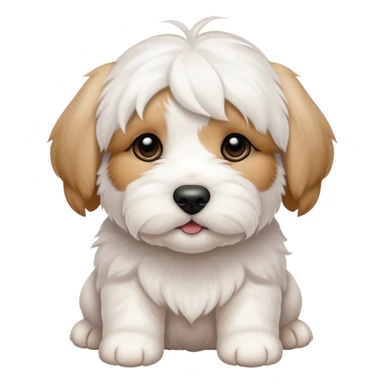 Coton de tulear puppy with a tan spot on head  sticker
