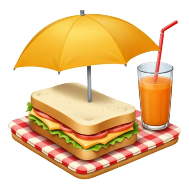picnic with sandwiche and juice sticker