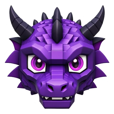 Minecraft black dragon head with purple eyes sticker