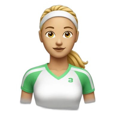 Tennis player girl white sticker