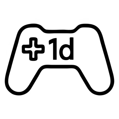 gaming logo with '1d' text, minimalist icon style, sharp lines, strong presence sticker