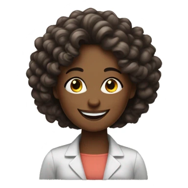 darker skin tone lady with curly hair who is very smart and happy ad has thumbs up and i behind comuter sticker