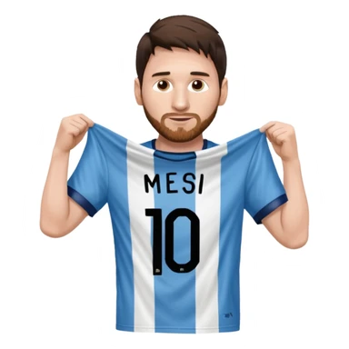 Lionel Messi holding up his shirt to the side sticker
