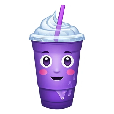 Make a styrofoam cup but 2 in one cup with a purple drink and ice in it sticker
