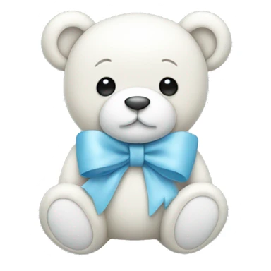 Light blue teddy with white bow sticker