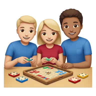 white friends playing board game sticker