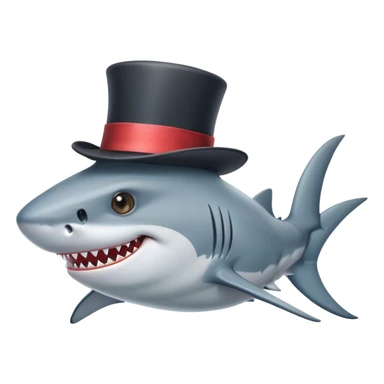 shark with tophat" sticker