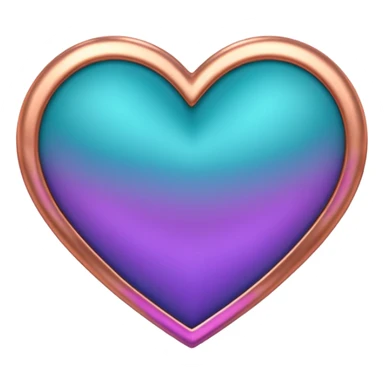 I need a teal, orange , purple, and rose gold Heart emoji  sticker