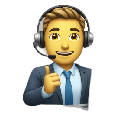 sales agent making a sales call wearing a headset sticker