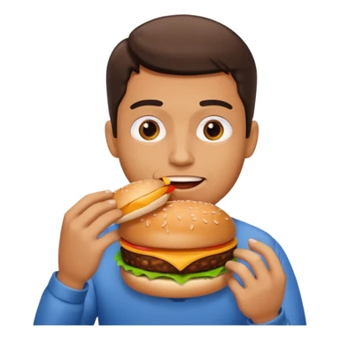 man eating fast food  sticker
