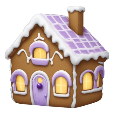 Cosy light purple gingerbread house  sticker