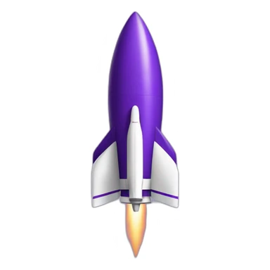 Rocket in purple color sticker