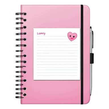 girly pink notebook planer sticker